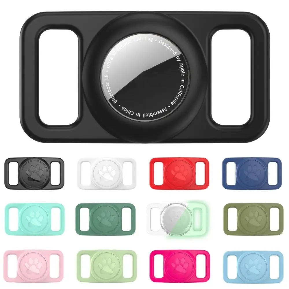 مقاوم للماء ل Airtag طوق بكلاب حامل حافظة سيليكون لمط المقتفي غطاء خفيف الوزن حامي واقية كم الحيوانات الأليفة