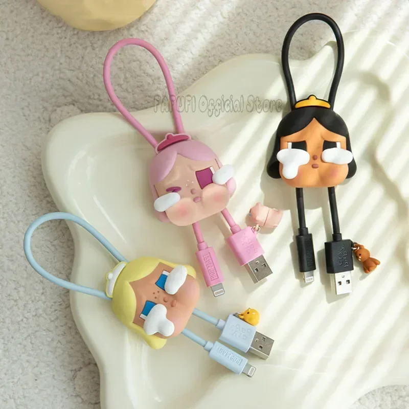 

POP MART CRYBABY Encounter Yourself Series Blind Box Cute Anime Figure with Data Cable for iPhone Collectible Ornaments Gift