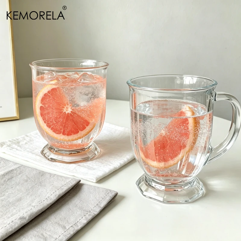 Retro Large Capacity Water Cup With Handle 480/700ML Juice Coffee Milk Mug Suitable for Restaurant Afternoon Whisky Decorate