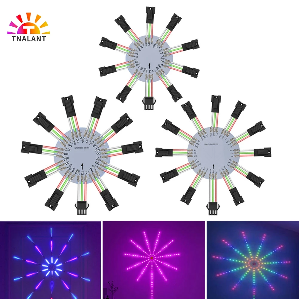 

WS2811 WS2812 SK6812 Led Firework Lights Module 3PIN Round Panel 10/12/13 Channels For Addressable LED Pixel Strip Ring Matrix