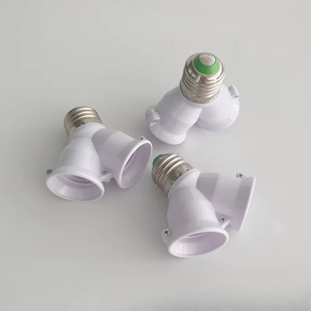 2in1 GreenE27LED قاعدة ضوء المصباح الكهربي المقبس E27 إلى 2-E27 الفاصل محول قاعدة ساخنة