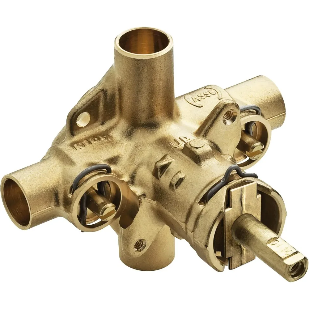 صمام دش موازنة الضغط PosiTemp التجاري من Moen مع وصلات عرق نصف بوصة وتوقف ربع الدوران، موديل 8371HD