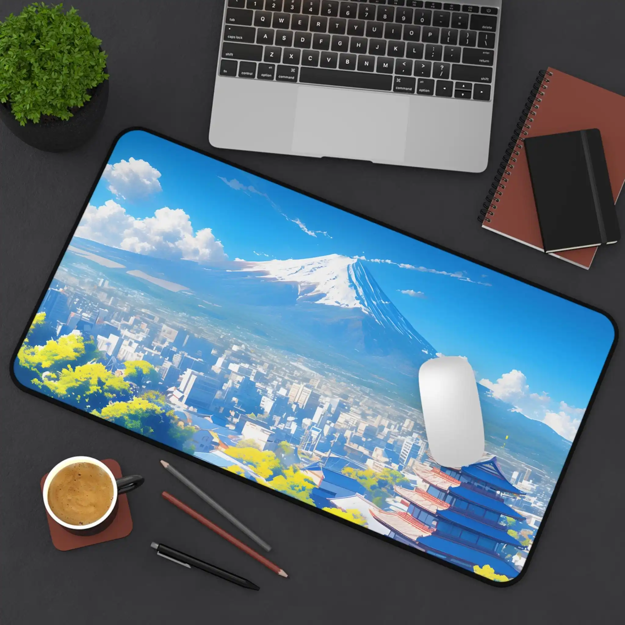 

Cute Cat Mouse Pad Hidden in Plants Blue Eye Looking Through The Leaves Cat Lover Table Mat Gaming Mouse Pad Desktop Accessories