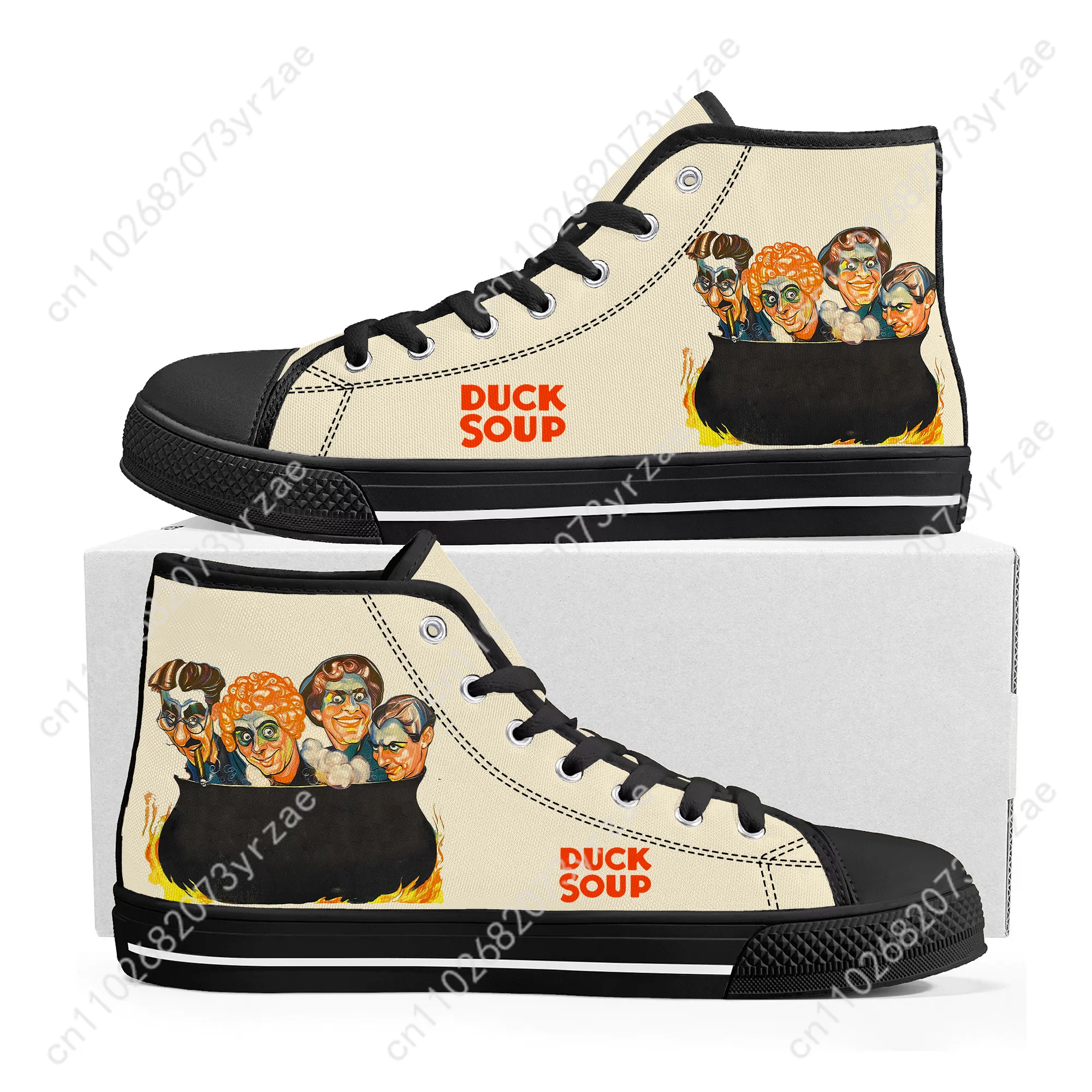 

Duck Soup High Top Sneakers Men Women Teenager High Quality Fashion Trend Canvas Sneaker Built Casual Couple Customizedd Shoe