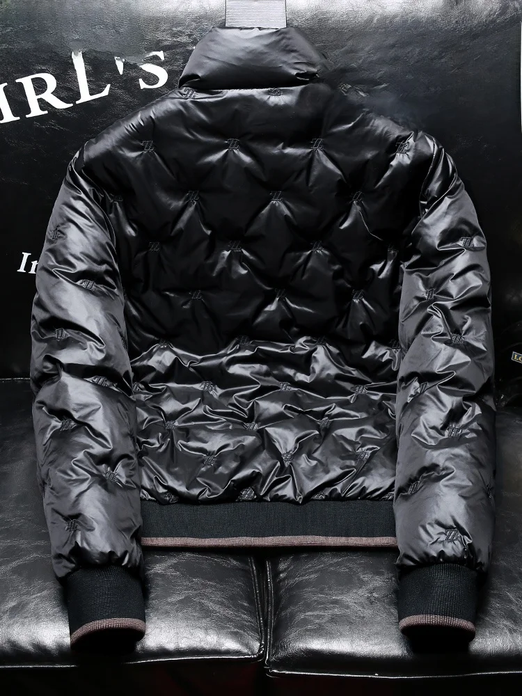 ZhanChao Brand High-End Embroidered Stand Collar ort Men's down Jaet Lightweight Casual Mid-Year Winter New Sle