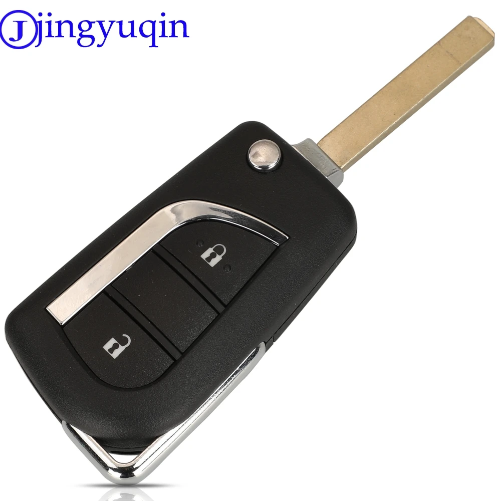 jingyuqin For Toyota Aygo Peugeot 107 106 Citroen C1 2005-2014 Flip Car Remote Key 2BT 434MHz ID46/4D70 Chip 89785-0H901 Upgrade