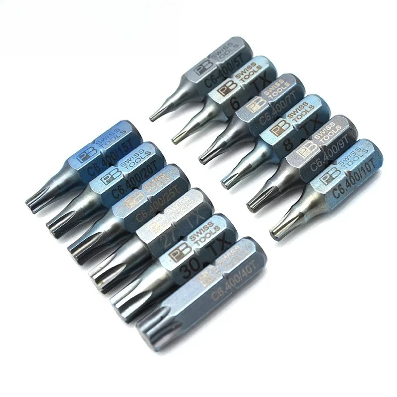 PB SWISS TOOLS star-shaped screwdriver bits, high strength, high precision, tamper-proof C6.400/5/6/7/8/9/10/15/20/25/27/30/40