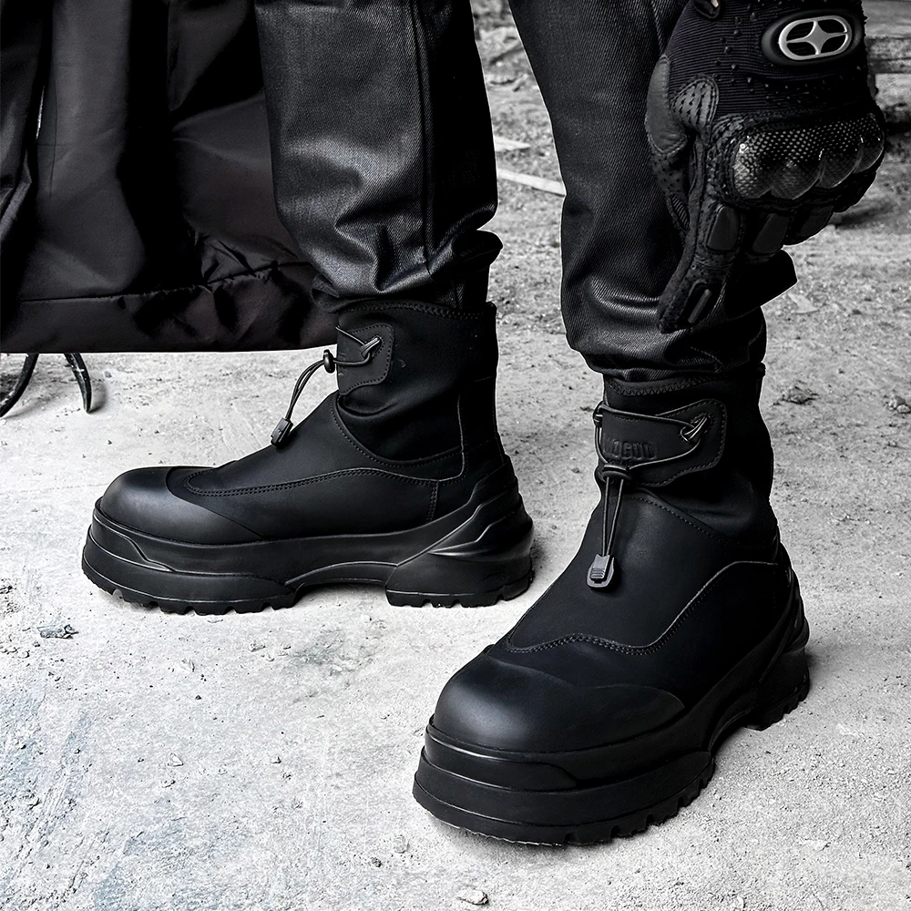 Original Design Hight Quality New Street Style Ankle Boots For Men's Women's Stretch Cloth Breathable Height Increasing Shoes