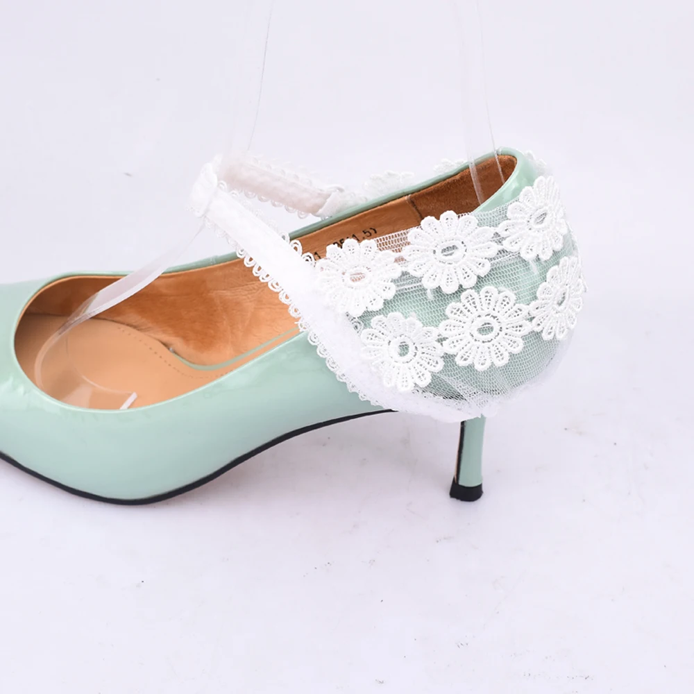 I pair Girls Lace Women Shoe Accessory Elastic Straps Shoelaces Heels Shoe Decoration High Heels Bundle Shoes Band