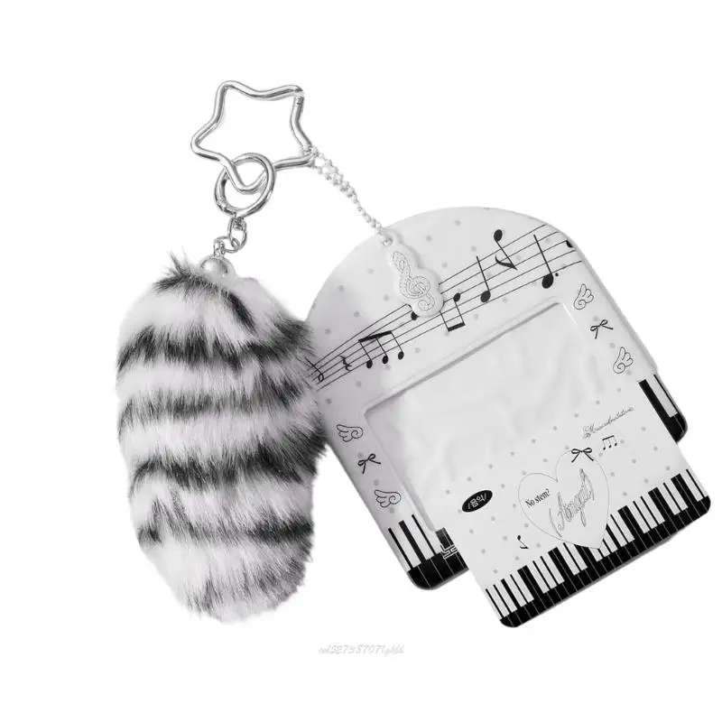 X5XA Soft PVC Furry Material Keyring Holder For Card And Bags Mini Tail Charm