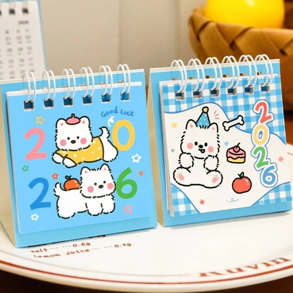 Creative Mini 2026 Desk Calendar Coil Binding Fruit Shape Schedule Planner Cartoon Portable Daily Planner Gifts