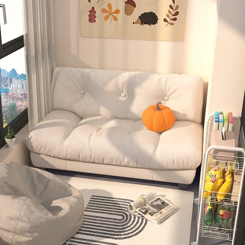 Balcony small sofa 1.2 meters lazy cloud cream wind single small mini bedroom bedside small sofa narrow version