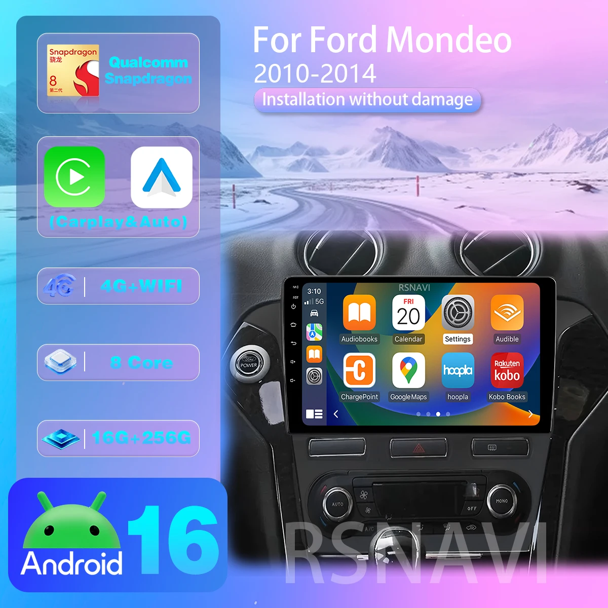 Android 16 für Ford Mondeo 4 2011 - 2013 Carplay Auto Autoradio Head Unit DSP App-Steuerung 2DIN Head Unit Wireless