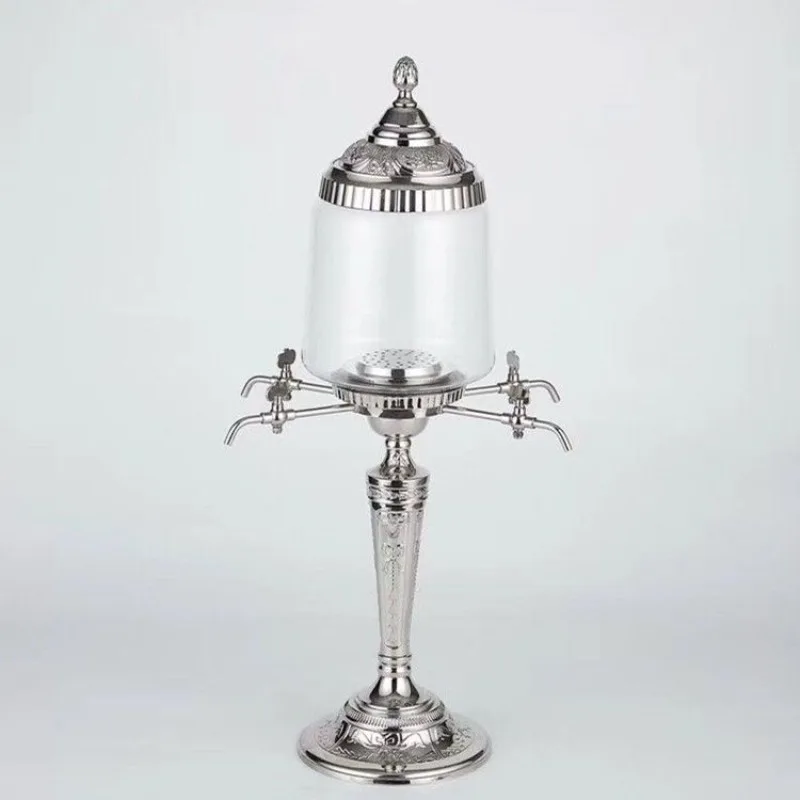Retro zinc alloy high-grade material absinthe dripper, glass body exquisite carved wine tower wine set European style compound