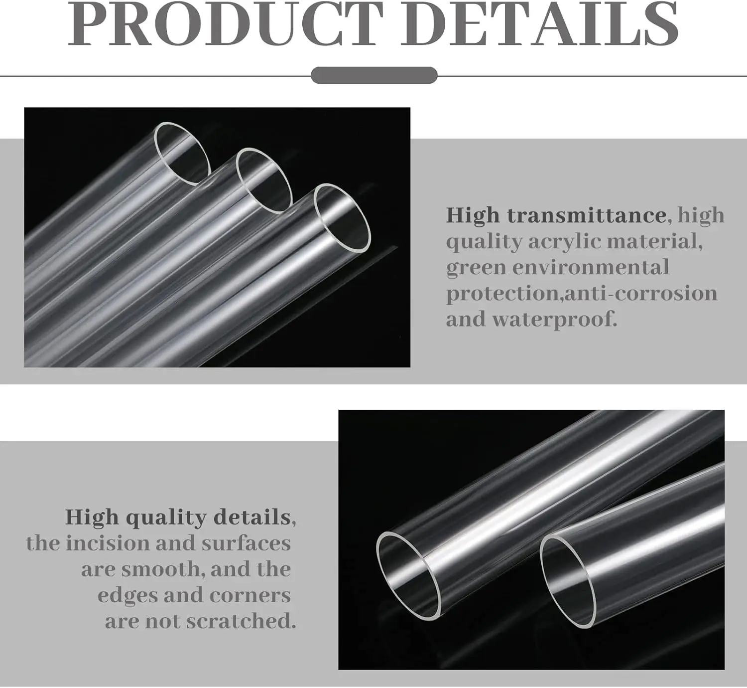 30 قطعة أنبوب أكريليك Naxilai أنبوب صلب اسطوانة مستديرة أنبوب شفاف من البلاستيك الصلب لتقوم بها بنفسك أنبوب أكريليك للإضاءة الإعلانية