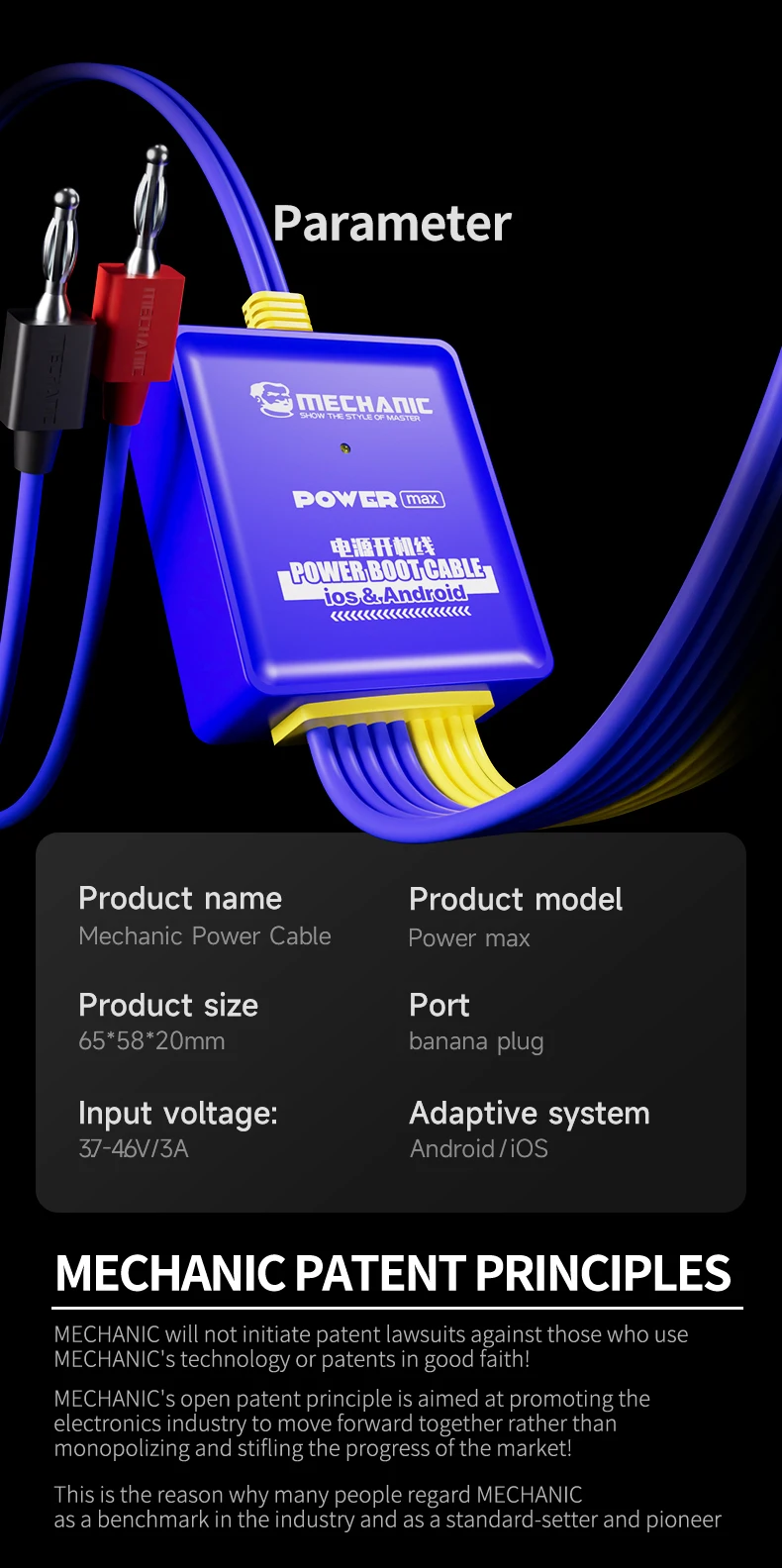 MECHANIC Power Ultra Power Max IBoot AD MAX+ iBoot AD Pro パワーブートケーブル iPhone 6-16ProMax Android用 電源供給テストケーブル