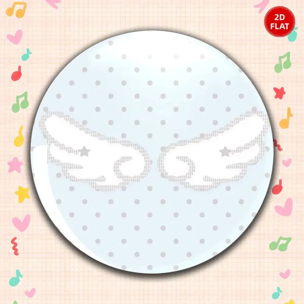 2026 Latest Classic Model 2D FLAT Ornate Round Anime Plastic Brooch Pin Unisex Lapel Badge Fun Gift For Friends Relatives