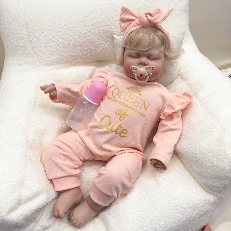 

NPK 24Inch Soft Body Pickle Reborn Baby Toddler Doll Lifelike 3D Painting with Visible Veins High Quality Doll for Child Gift
