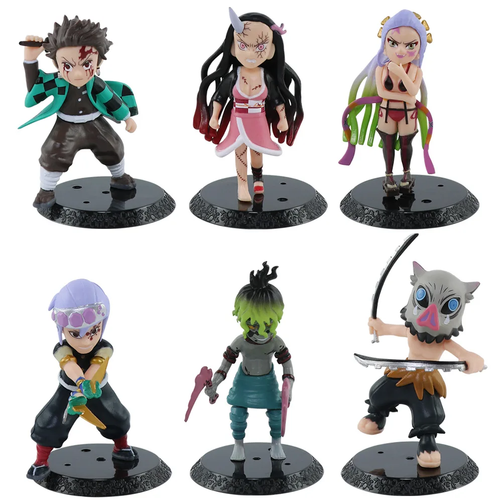 6 teile/satz Dämon Slayer Charakter 8-10 cm Abbildung Modell Spielzeug