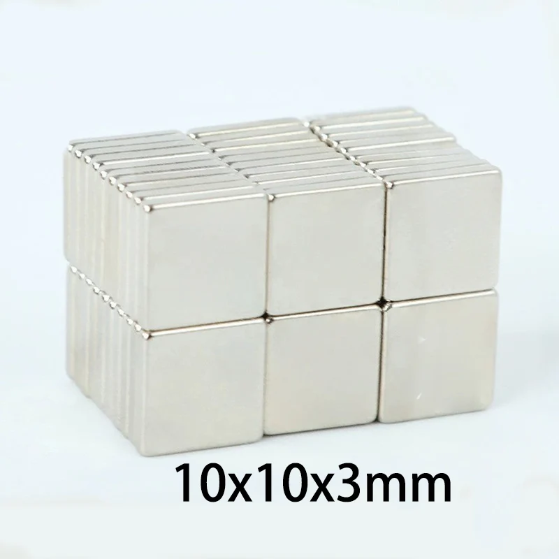 10x10x3mm Square Magnets for Resin Coasters Block Magnets Industrial DIY Strong Neodymium Magnets Metal Detecting Game Pieces
