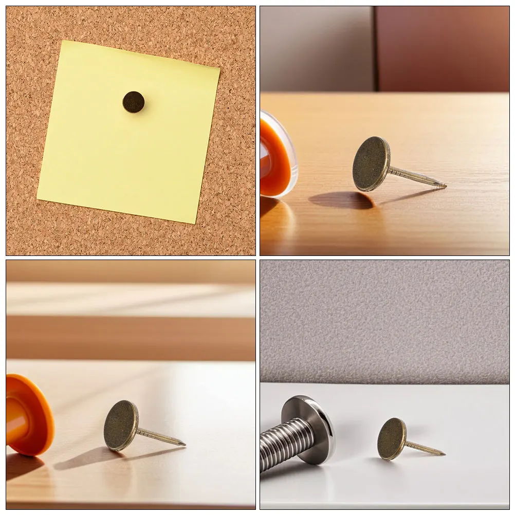 

150Pcs Vintage Style Bronze Flat Thumb Tacks Heavy Duty Upholstery Nails for Wood Furniture Bulletin Board Wall Decoration