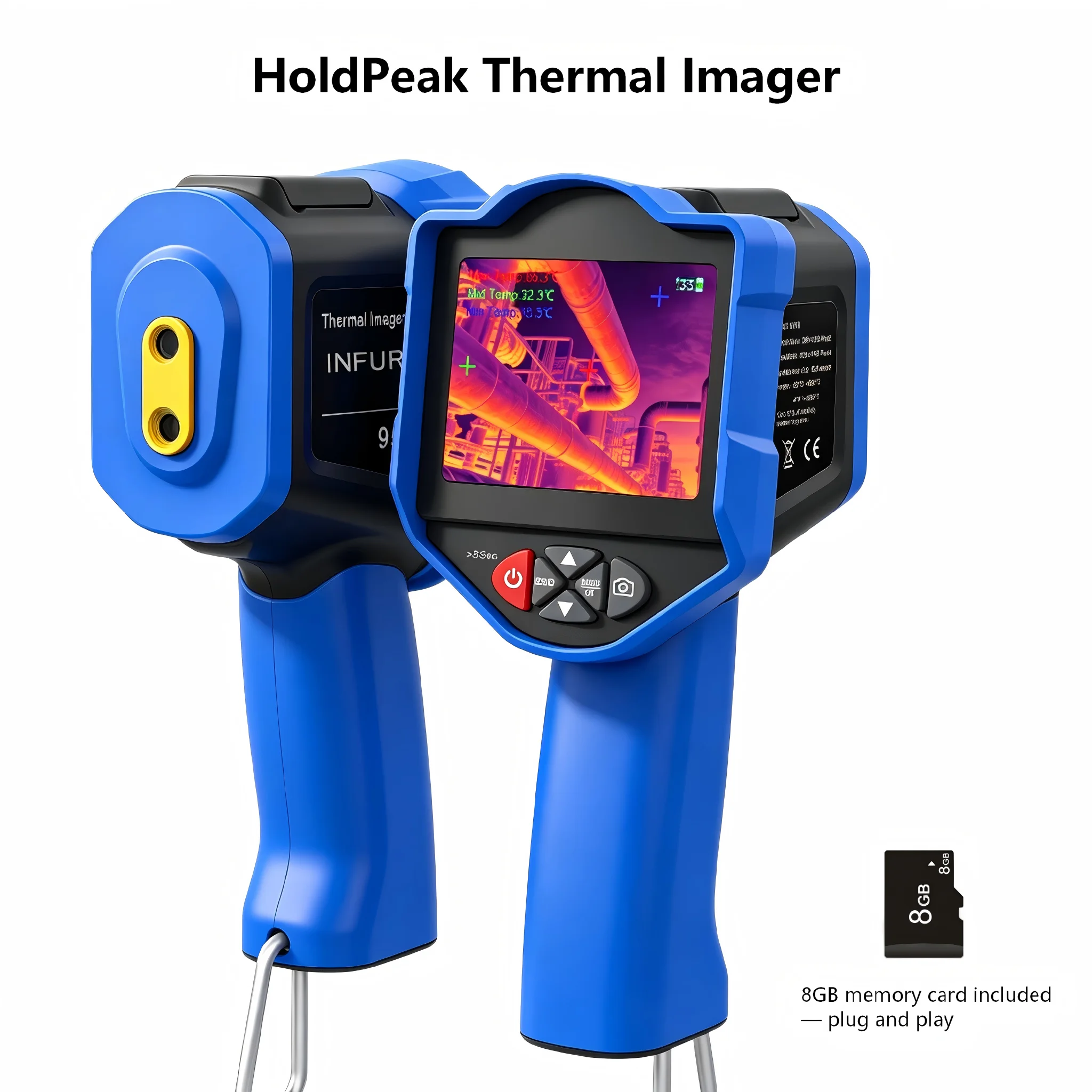 550°C 256x192 Thermal Camera Gun-Style&8GB Storage WiFi APP High/Low Tracking for House Hunting Leak Detection,Auto RV Repair
