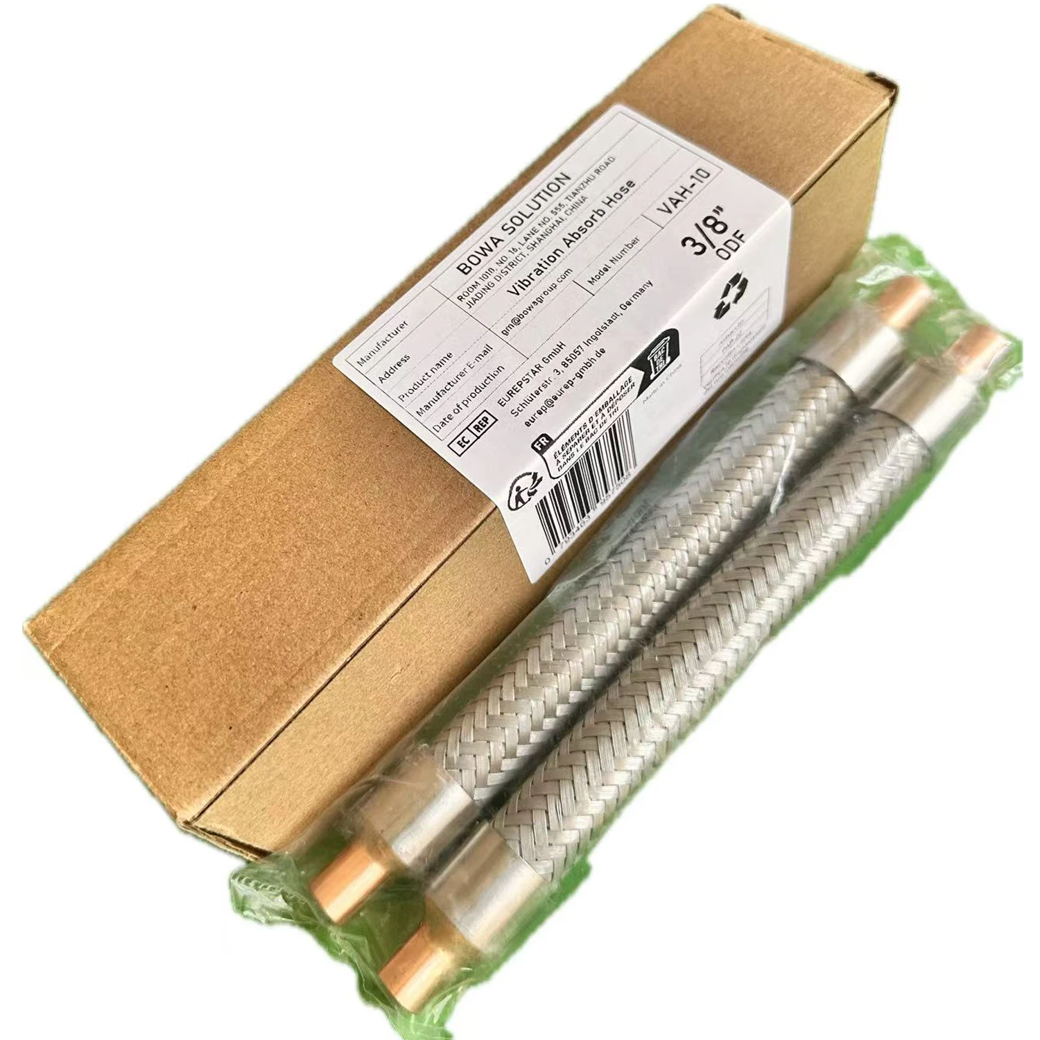 3/8 "الاهتزاز امتصاص هو لتجنب انتقال ضاغط الاهتزازات إلى نظام التبريد أنابيب