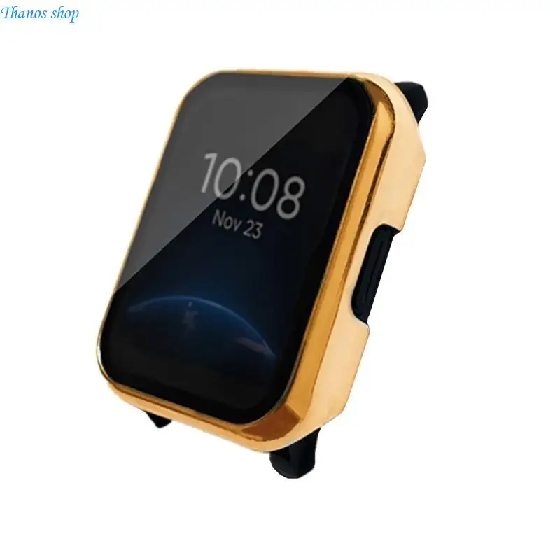 Clear Tempered Film+Case Screen Protector Full Coverage Cover Hard Frame for Shell for Smart Watch Housing For Realme X37A
