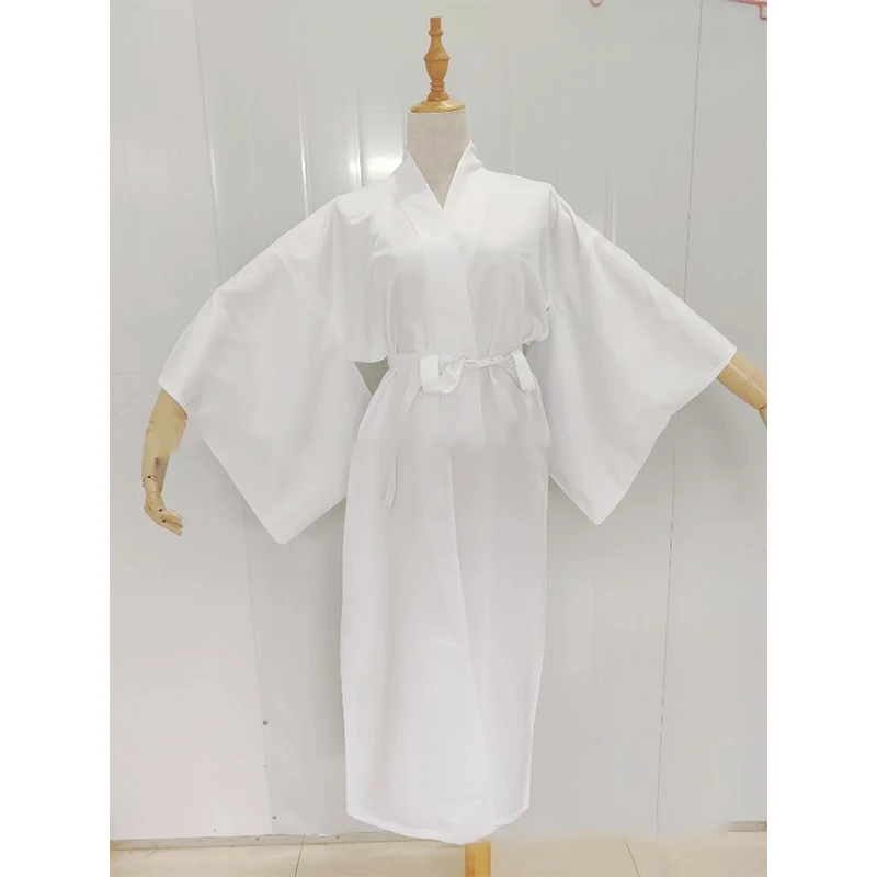 Women\'s Men White Yukata Dress White Japanese Traditional Kimono Inner Wear Accessories Long Kimono Lining with Belt Home Wear