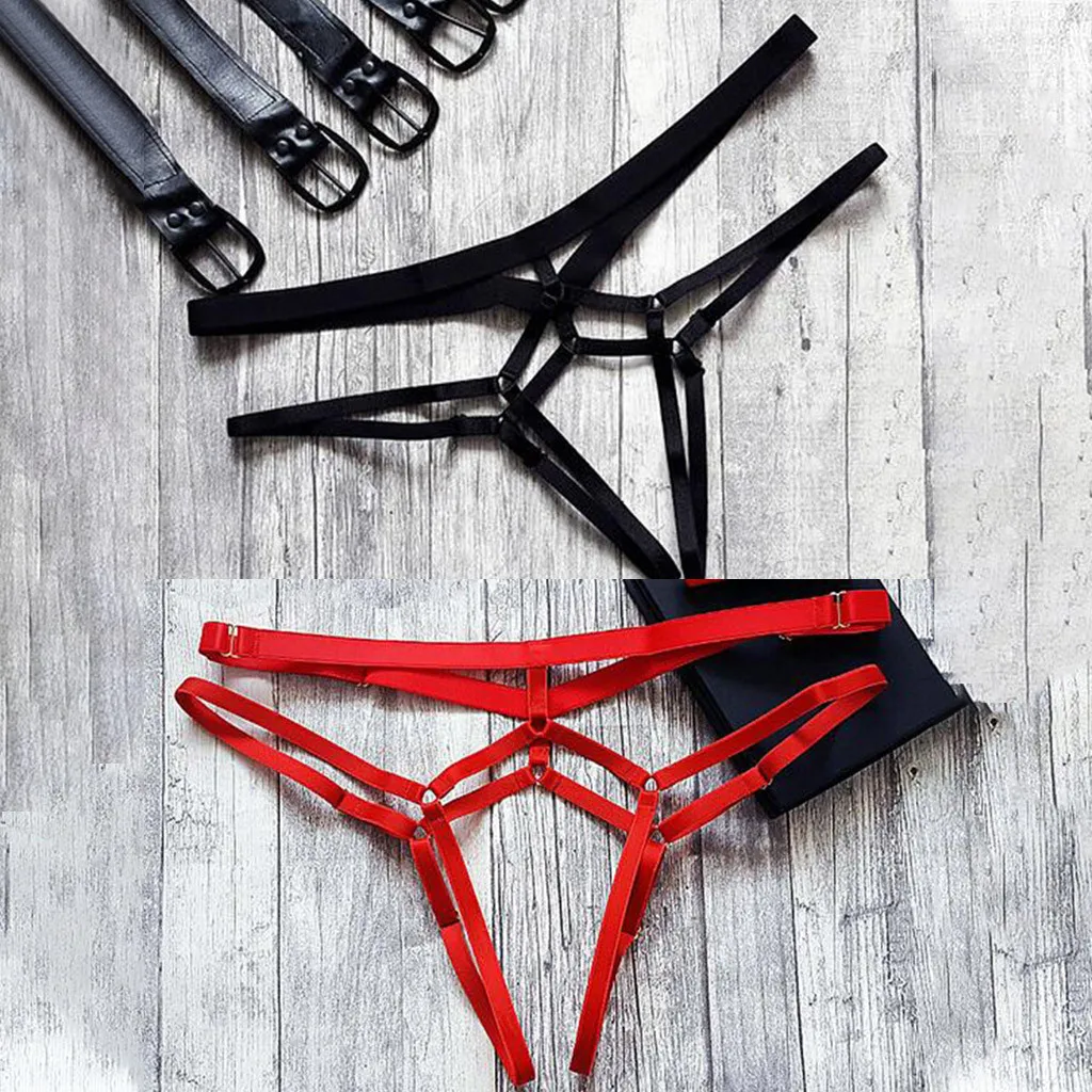 Sexy Open Crotch Panties Erotic Lingerie Women Hollow Bandage Briefs Crotchless Female Thong For Sex Transparent Underwear Porno