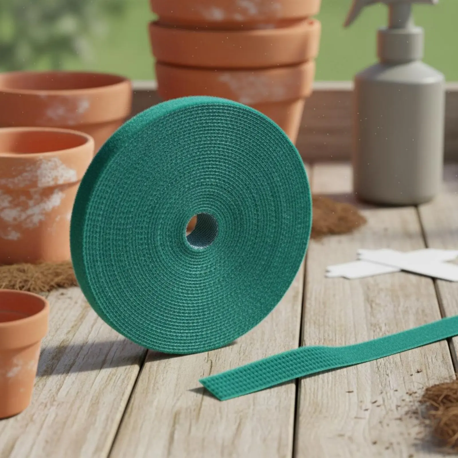 Green Plant Binding Tape Waterproof Hook and Loop Garden Tape Reusable Plant Tie Roll Long-Lasting Gardening Supply for Indoor