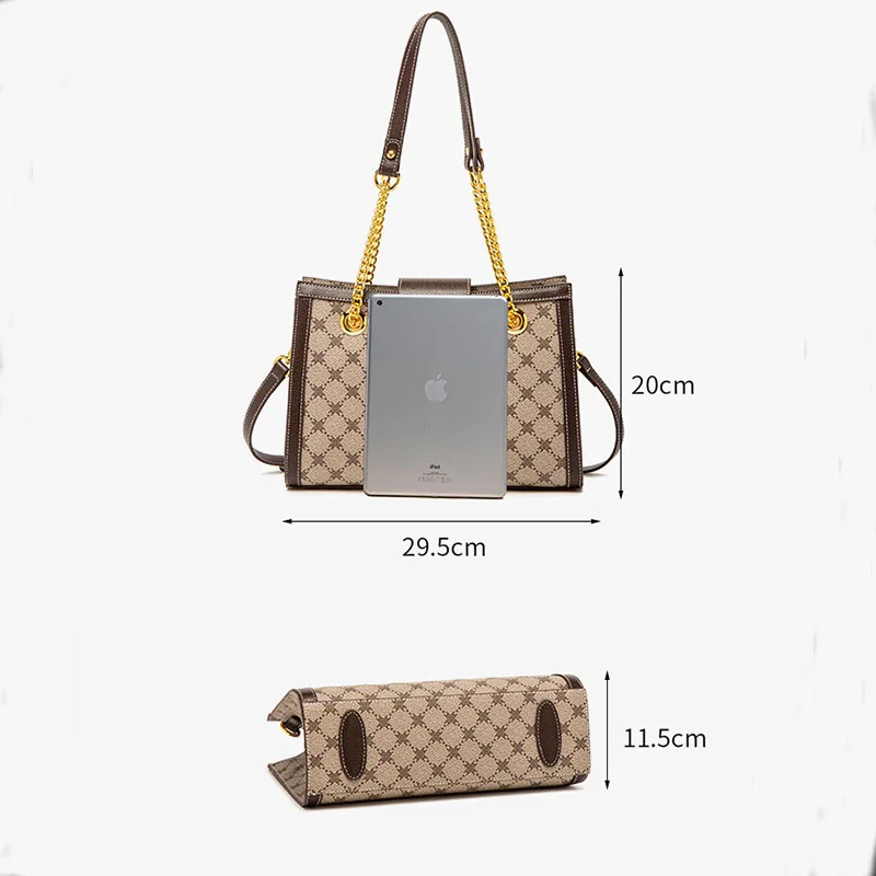 2023 senior sense bag women\'s bag new foreign style texture single shoulder bag large capacity fashion Tote bag everything chain