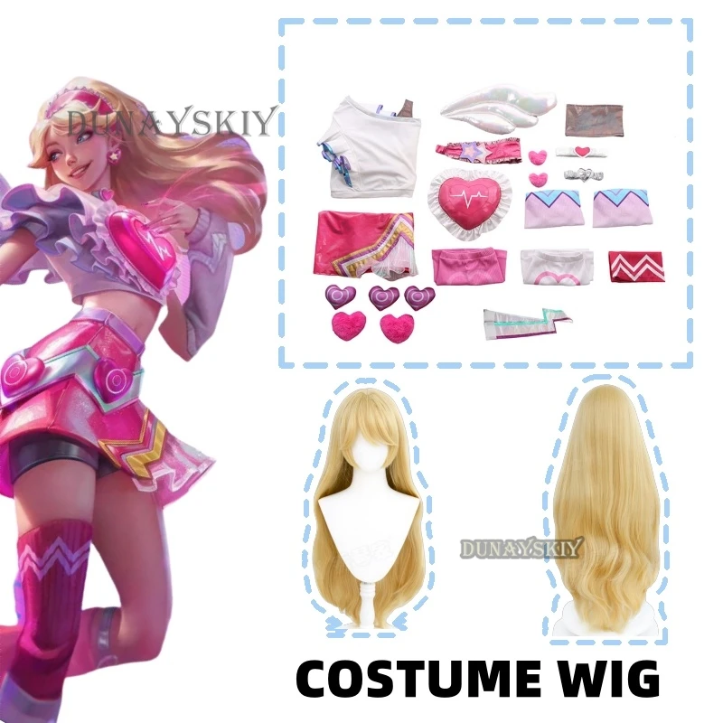 

LOL Lovestruck Lux Cosplay Costume LOL Valentine's Day New Skin Lux Wig Wings Hairband Women Cosplay Costume Halloween Full Set