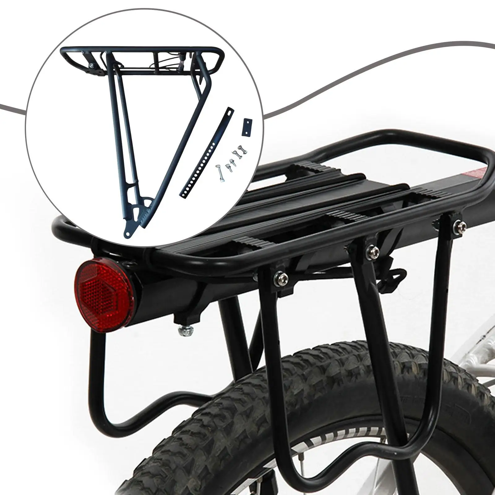 

Aluminum Alloy Bike Luggage Rack Rear Cargo Carrier Sturdy Pannier Rack for Cycling Accessories Equipment and Gear Transport