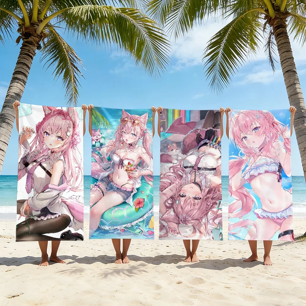 VTuber Hakui Koyori Towel For Swim Yoga Gym Quick Drying Soft and skin-friendly Beach Towels All-Season