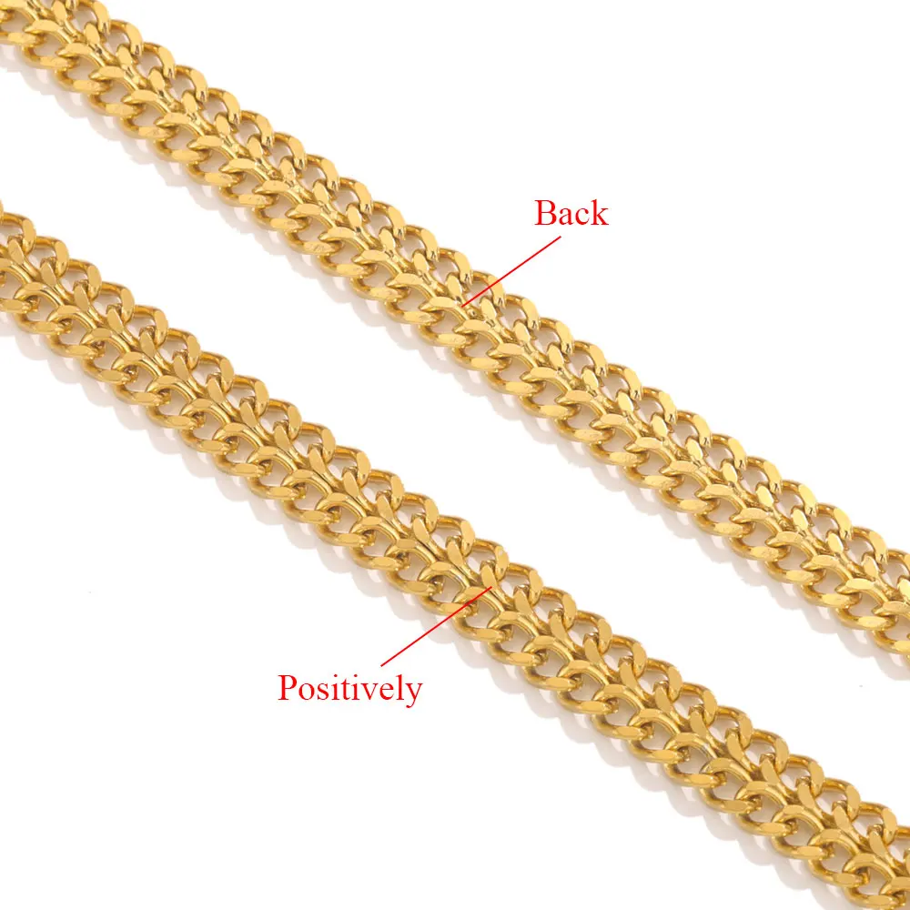 1meter Two-chain Stainless Steel Cuban Flat Chains For Jewelry Making Necklace Bracelet Making Supplies DIY Chain Accessories