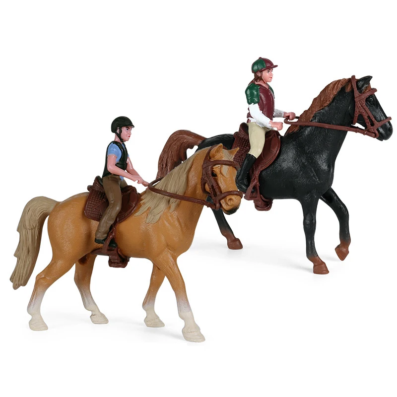 Pasture Simulation Animals Horse Racing Models Action Toy Figure Solid Collection Model Dolls Educational Toys for Children Gift