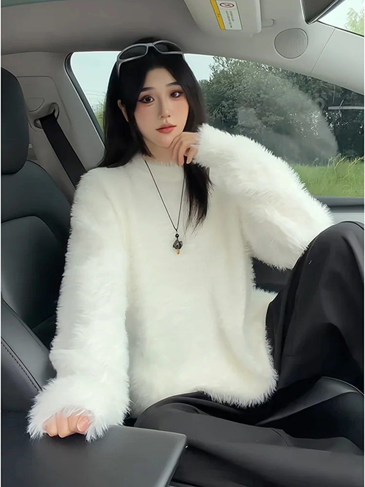 

Cleanfit Soft Chunky round Ne Knitwear M American Lazy Loose Feeling Marmallow Camere M Fem Universal Sweater