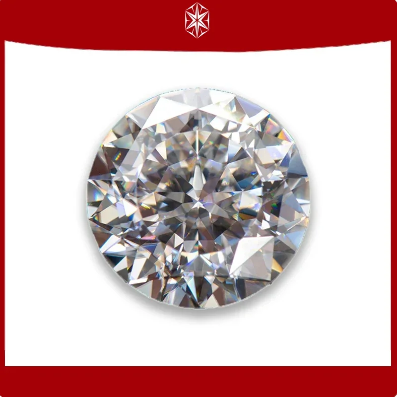 Moissanite Gemstones 100 Faces Special Cutting Nine Arrows Round Shape VVS1 D Color  Jewelry Materials with GRA Certificate