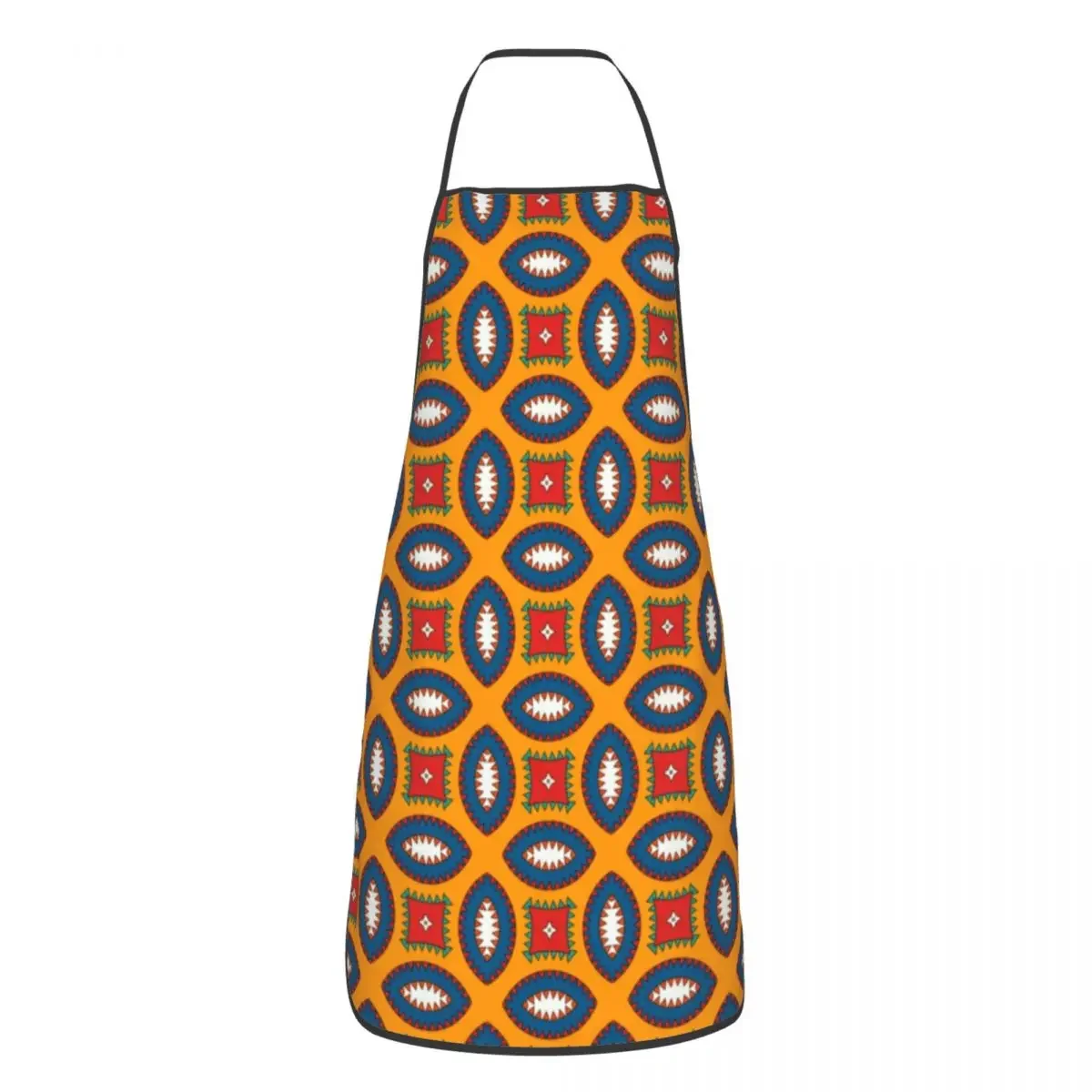 Colorful African Ankara Pattern Apron for Women Men Unisex Bib Geometric Kitchen Cooking Tablier Cuisine Chef Gardening