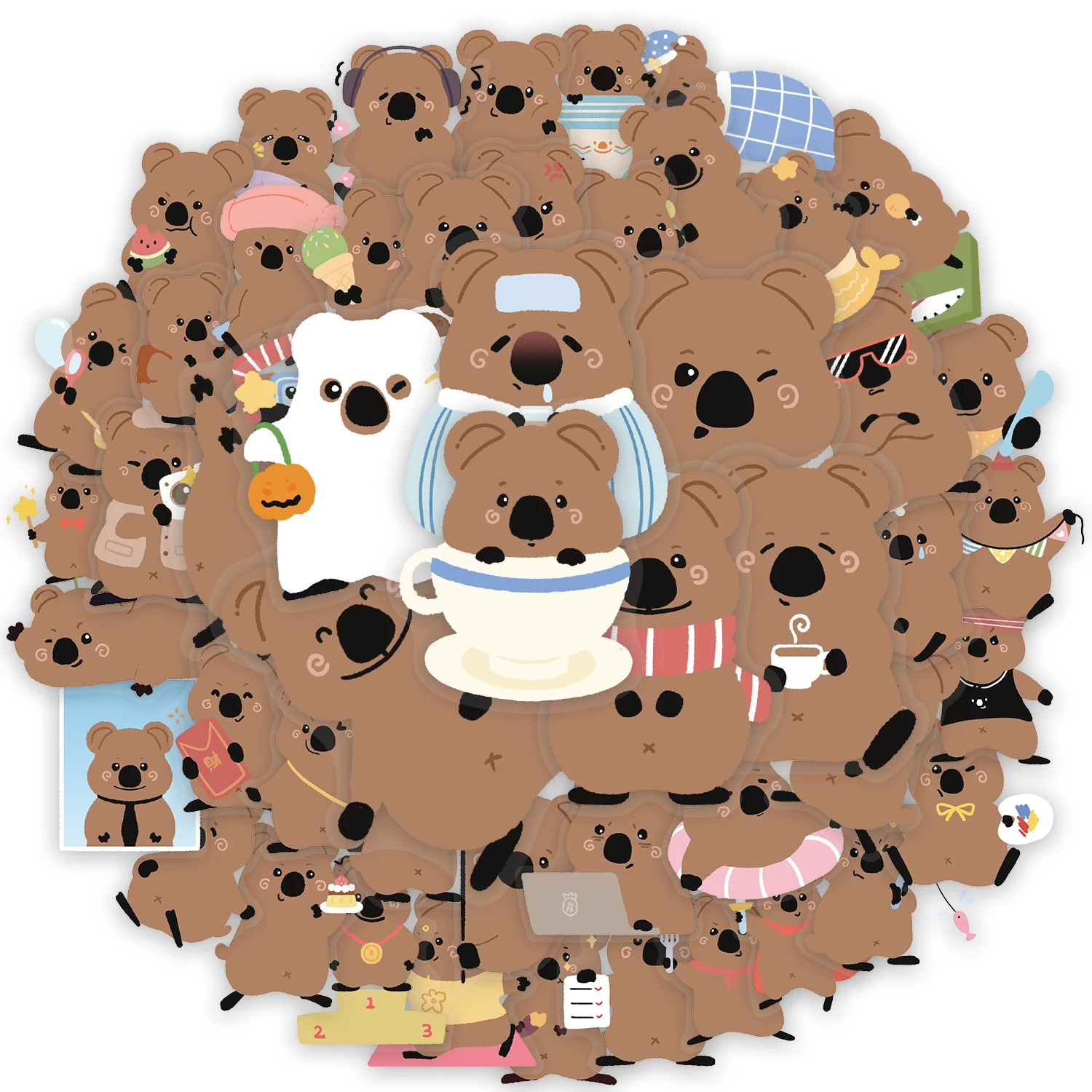 50PCS The Daily Life of Short tailed Dwarf Kangaroo Fun Stickers DIY Phone Case Laptop Water Cup Computer Toy Stickers