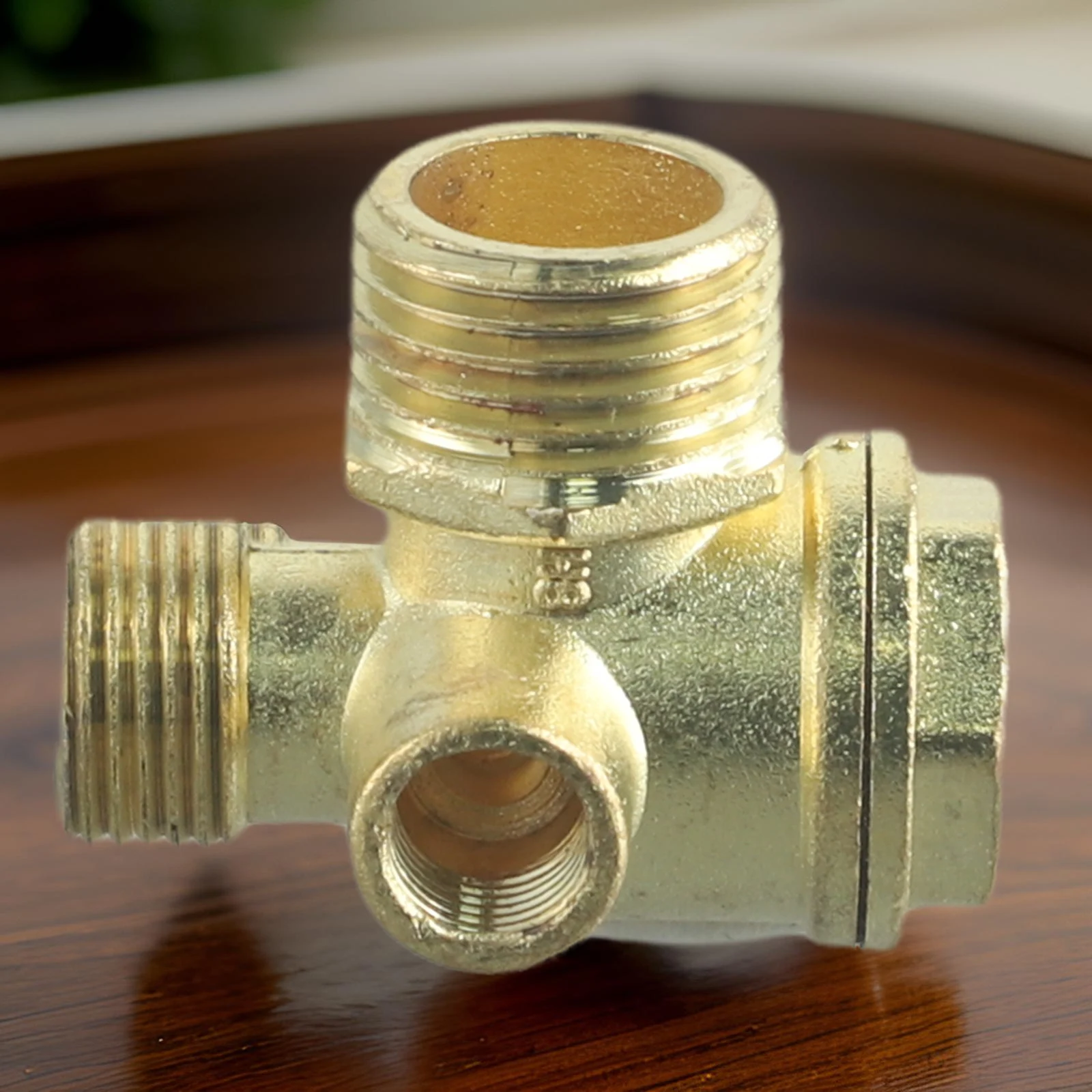 Gold High quality New 10mm 16mm 20mm Air Compressor Check Valve 3-Port Brass Central Pneumatic Connector Tool Male Threaded