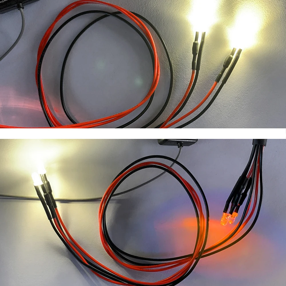 MIBIDAO Front Lamp LED Headlight Bumper Light Set for Axial SCX24 1/24 RC Crawler Car Model Upgrade Parts Accessories