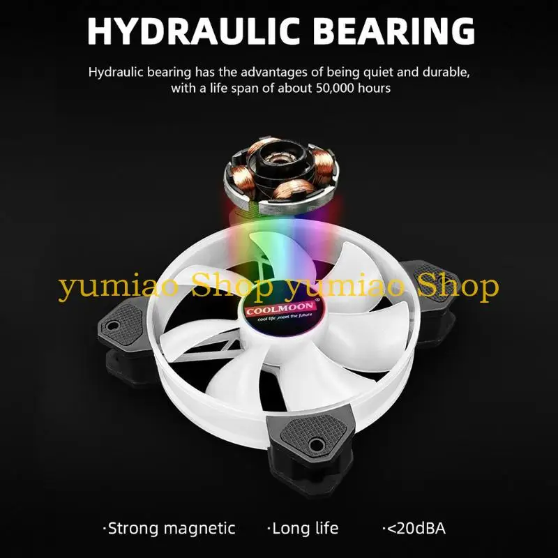 

587B LED Silent Fan CPU Coolers Radiators High Performance Quiet CPU PC Cooler 120mm