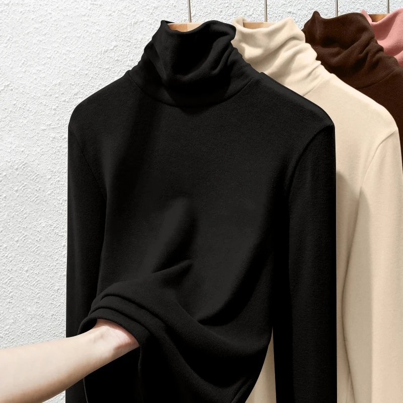 Warm Thermal Ladies' Base Shirt Inner Wear High Collar Dervo Style Autumn Winter Fashionable Women's T-shirt Commute Friendly