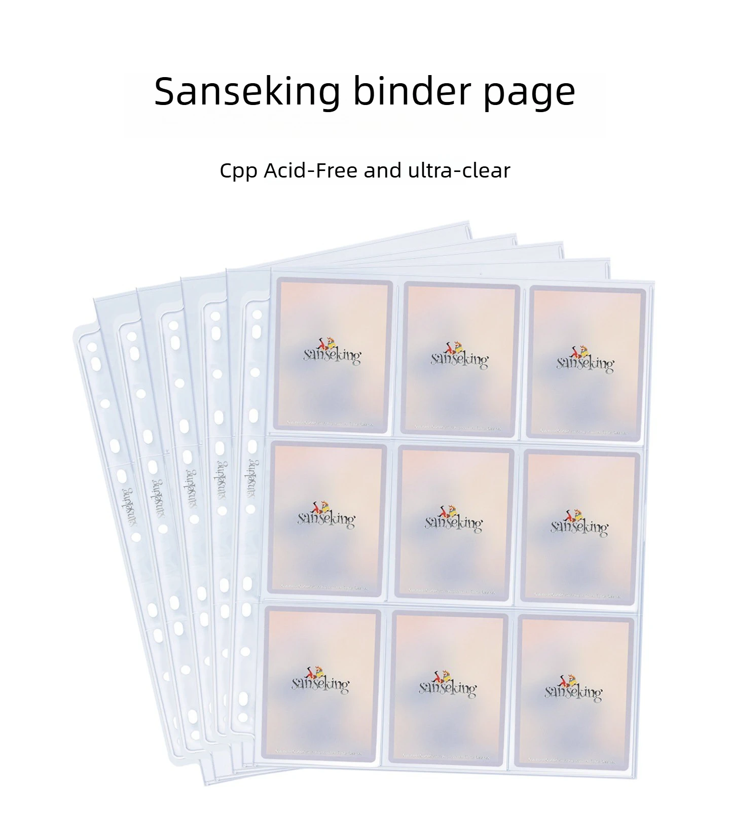 50/ 100pcs Sanseking Card Binder Pages 4/9/12 Pocket Top‑Loading Refill Sheets for Yu‑Gi‑Oh,PTCG,Pokemon,Sports Trading Cards