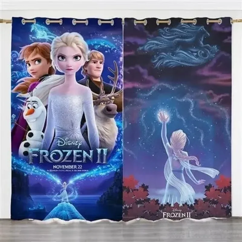 Disney Frozen Princess Super Combination Olaf Elsa Window Curtain 3D Print Blackout Curtains Living Room Bedroom Decor Kids Gift