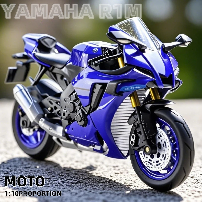 

1:10 Yamaha R1M Super Motorcycle High Simulation Diecast Metal Alloy Model car Sound Light Collection Kids Toy Gifts