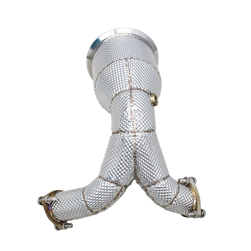 

Custom Straight-through Header Downpipe In Stock For AUDI S4/S5 B9 3.0T 2019-2023 With Heat Shield Exhaust Free Flow System