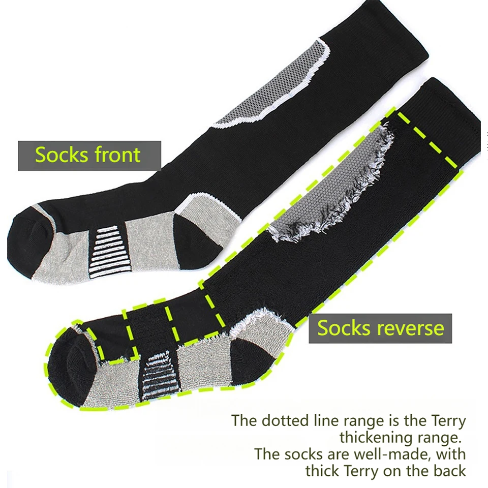 LOOGDEEL 1 زوج مكافحة البرد في الهواء الطلق جوارب رياضية عالية الشتاء الدافئة سماكة جوارب التزلج جوارب التنزه للنساء الرجال الأطفال #2